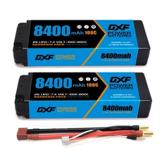 DXF 2S 7.6V 5mm 총알 그래핀 9200mah Lipo 배터리 경쟁 RC 1/10 자동차용 짧은 팩, 10 2PCS2S8400100C5mmT