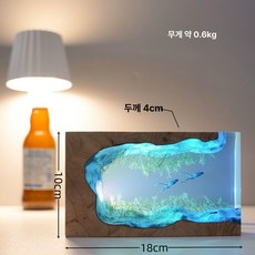 심해 탐험 무드등 침실 인테리어 조명 생일 선물 테이블 장식 소품, 해초 용지 타는 다이버
