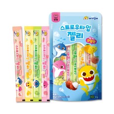 핑크퐁아기상어 스트로우타입 젤리 유아 어린이 간식, 200g, 1개, 혼합맛(복숭아/리치/망고/샤인머스캣)