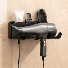 코지드 무타공 수납형 헤어 드라이기 거치대, 1개, 블랙