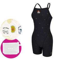 아레나 여성 수영복 컬리팜 3부 반신 드롭백 탄탄이 A6SL1CE03 BLK 가방 수모행거 증정