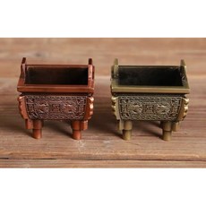鼎香爐 迷你小香爐 仿古青銅鼎 關公供佛, 1個, 紅銅