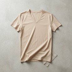 유니클로 에어리즘 메쉬 V넥 반팔 티셔츠 남성 이너웨어 베이지