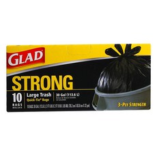 글래드 퀵 타이 쓰레기 봉투 스트롱 L(113.6L), 1개, 10매입, 114.6L