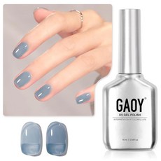 GAOY Jelly Nude 블루 젤 매니큐어 16ml 시어 뉴트럴 반투명 쏙 오프 젤 폴리쉬 네일 아트 DIY용 UV 라이트 큐어 1722 헤지 블루, 헤지스 블루