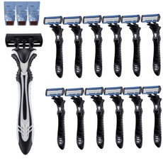 PureEdge 6중날 저자극 일회용 12EA 대용량 가성비 면도기 쉐이빙폼 3EA 포함, 12개