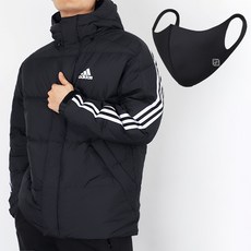 adidas 愛迪達 3ST蓬鬆鴨絨外套 H20754+運動口罩組