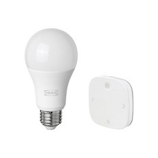 이케아 전구 / 이케아 e26 스마트전구+ 스마트 리모컨세트 / TRADFRI 트로드프리 밝기조절리모컨 + E26 LED전구 304.065.41, 1세트, 따뜻한 흰색