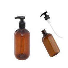 셀팃 욕실디스펜서 원통 보관용기 300ml 브라운 펌프용기