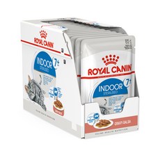 로얄캐닌 어덜트 고양이 그레이비 인도어 습식 파우치 사료, 닭+돼지, 85g, 12개
