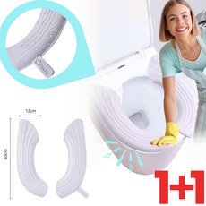 심플하우징 편안하고 위생적인 방수 접착식 EVA 변기 커버, 2세트, 그레이