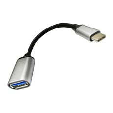 TYPEC轉USB3.0轉接頭 17CM OTG高速傳輸 金屬短線, 銀色, 1個