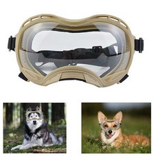 부드러운 고글 대형 품종 자외선 차단 선글라스 중형견 대형견용 방진 방풍 눈 방지 투명 렌즈 카키 프레임, 카키 프레임 및 투명 렌즈/라지