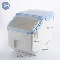 台灣本土貨 貓砂桶 米桶 寵物零食桶 零食儲 儲糧 大容量寵物飼料桶(附量杯)桶 飼料食物密封罐 糧食桶 密封桶, 1個, 蓝色小号, 藍色