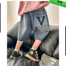 男童牛仔短褲 夏季薄款 中大童 五分褲 兒童 休閒牛仔褲