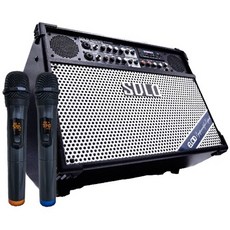 ELCID 충전식 휴대용 블루투스 앰프스피커 SOLO-400WR 버스킹 라이브 공연 행사 USB 전기 충전 겸용 무선 마이크2개포함 400와트, 02.SOLO-400WR 핸드+헤드마이크