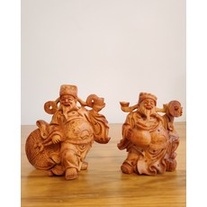 太行崖柏精雕財神爺擺件, 如圖所示, 1個