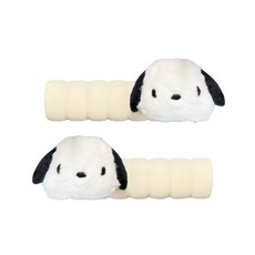 鬆獅犬造型門把套 柔軟EVA材質 緩衝靜音 防碰撞, 米白色【小犬】