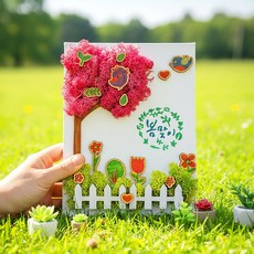 스칸디아모스 액자 만들기 봄 캔버스 원예 diy 키트 노인 학생 수업 재료 어르신 프로그램, 모스 캔버스 봄 액자 만들기(P0000BDM)