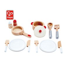 德國Hape 品味大師木製餐具組 角色扮演, 1個, 木製餐具組