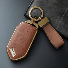 WonRay 호환 기아 가죽 키케이스 EV9 더 뉴 쏘렌토 7버튼 9버튼 더 뉴카니발 KA4 쏘렌토 MQ4, K-7버튼-브라운, 1개 K-7버튼-브라운, 1개