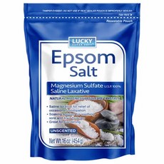 LUCKY SUPER SOFT 純淨無香精泡澡沐浴鹽 - 天然瀉鹽，舒緩肌肉疲勞，無香精配方, 16 oz. (454 g), 2