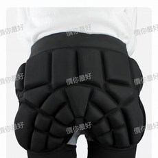 成人滑雪護臀外穿滑雪護具兒童滑闆輪滑成人滑雪防摔護具全套加厚, 1個, 黑色大號護臀（85-150）