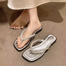 AURALA 여성 조리 여름 패션 큐빅 편안하고 가벼운 논슬립 비치 조리 샌들 3cm