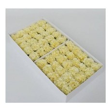 香皂玫瑰花 50朵 四層玫瑰花 康乃馨 香皂花 玫瑰花禮盒, 康乃馨/奶油黃, 50個