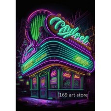 네온 스타일 음식 음료 햄버거 피자 아이스크림 커피 맥주 아트 포스터 캔버스 페인팅 벽 인쇄 사진 바 홈 데코, 40X60cm Unframed, 12