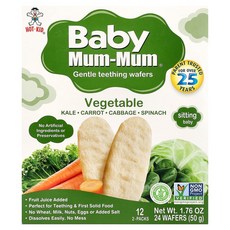 Hot Kid Baby Mum-Mum® 부드러운 치아 발육 웨이퍼 식물성 12팩 웨이퍼 2개 Kid (핫키드), Hot Kid, Baby Mum-Mum®, 부드러운