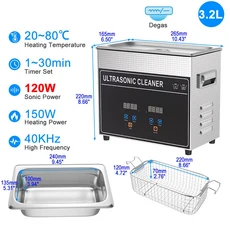 휴대용 초음파 세척기 세척 기계 가열 600W 욕조 EU 영국 플러그 1L 2L 3L 6L 10L 22L 30L, 01 AU, 22 3.2L 120W CJ020S