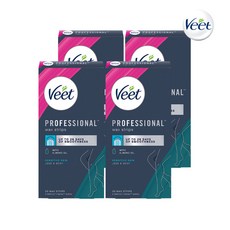 비트 왁스 스트립 민감성 피부용 20매 x4개 제모 셀프왁싱 패치, 4개