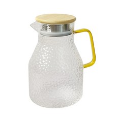 [백화점브랜드]이태리am 내열강화유리 해머톤 물병 주전자 물통 냉장고, 1600ml, 1개, 옐로우