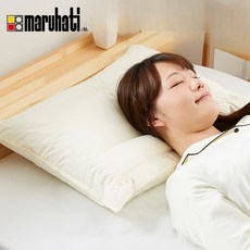 마루하치 슬립 고급 베개 아티스트 프로 파트너 콤비네이션 일본 호텔 양면 43cm 63cm, 아이보리, 1개