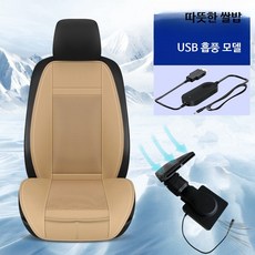 자동차 통풍시트 열선 여름방석 차량용 쿨링시트 냉방 온열 기능성 방석 65자, 1개, 베이지 USB 고풍량 흡입 스탠드