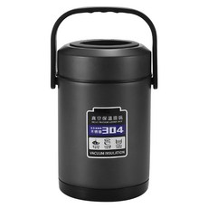 304不鏽鋼 真空保溫提桶, 尊貴黑, 1個, 2L