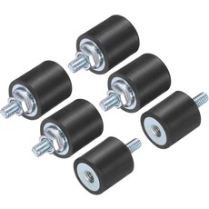 Uxcell 2pcs M4x10mm 고무 솔레이터 장착 스터드 15x15mm 남성용 진동 충격 흡수기 원통형 나사 M4 잠금 너트 방진, VD-D15*H15, M4*10, 2