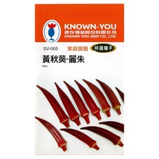 KNOWN-YOU 紅秋葵種子-麗朱 家庭園藝特選種子，輕鬆種植，享受田園樂趣, 1個