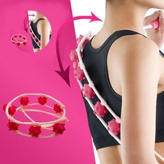 마사지줄 셀프 지압봉 전신마사지 돌기 줄마사지 어깨 다리 7개, 핑크