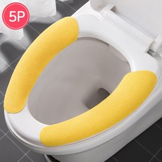 이안 붙이는 변기커버 시트, 5개, 옐로우