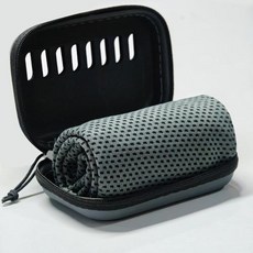 EVA 케이스가 포함된 캠핑 냉각 타월 스포츠 체육관 하이킹 및 요가용 소형 휴대용 여행용 아이스 타월 빠른 건조, 30x80cm, 2)black