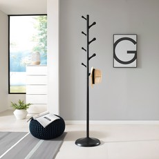 韓國 LIVING STAR 樹狀2站立式衣架, 黑色