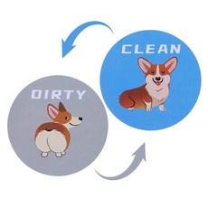 올빼미 개 패턴 가역 냉장고 자석 재미 있은 깨끗한 더러운 기호 식기 세척기 스티커 접착제와 홈 장식, [02] 2