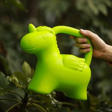桃園熱銷 兒童卡通澆水壺 手提動物造型大象恐龍獨角獸灑水壺澆花壺兒童玩具, 小馬綠1升, 1個
