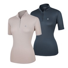 [이지바이] (1+1) 여성 여름용 산들 기능성 쿨 빅사이즈 등산 아웃도어 반팔 집업 티셔츠