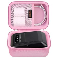 Canboc SUPVAN T50M Pro 블루투스 라벨 메이커와 호환되는 휴대용 케이스 휴대용 미니 열 잉크 없는 라벨러 보관 가방 프린터 라벨 케이블 블랙(케이스만 해, 핑크