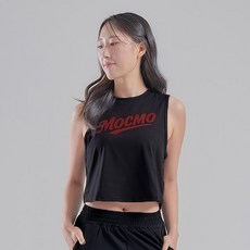 헬스 운동 러닝 크로스핏 민소매 MOCMO 크랙 레터링 크롭 나시
