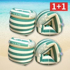 1+1 오피뉴 암튜브 KC인증 물놀이 성인암튜브 팔튜브, 그린줄무늬OPN, 2세트, 그린줄무늬OPN