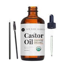 Kate Blanc 有機冷壓蓖麻油 USDA 美國原裝 睫毛 眉毛 皮膚 頭髮 castor oil, 60ml, 1個